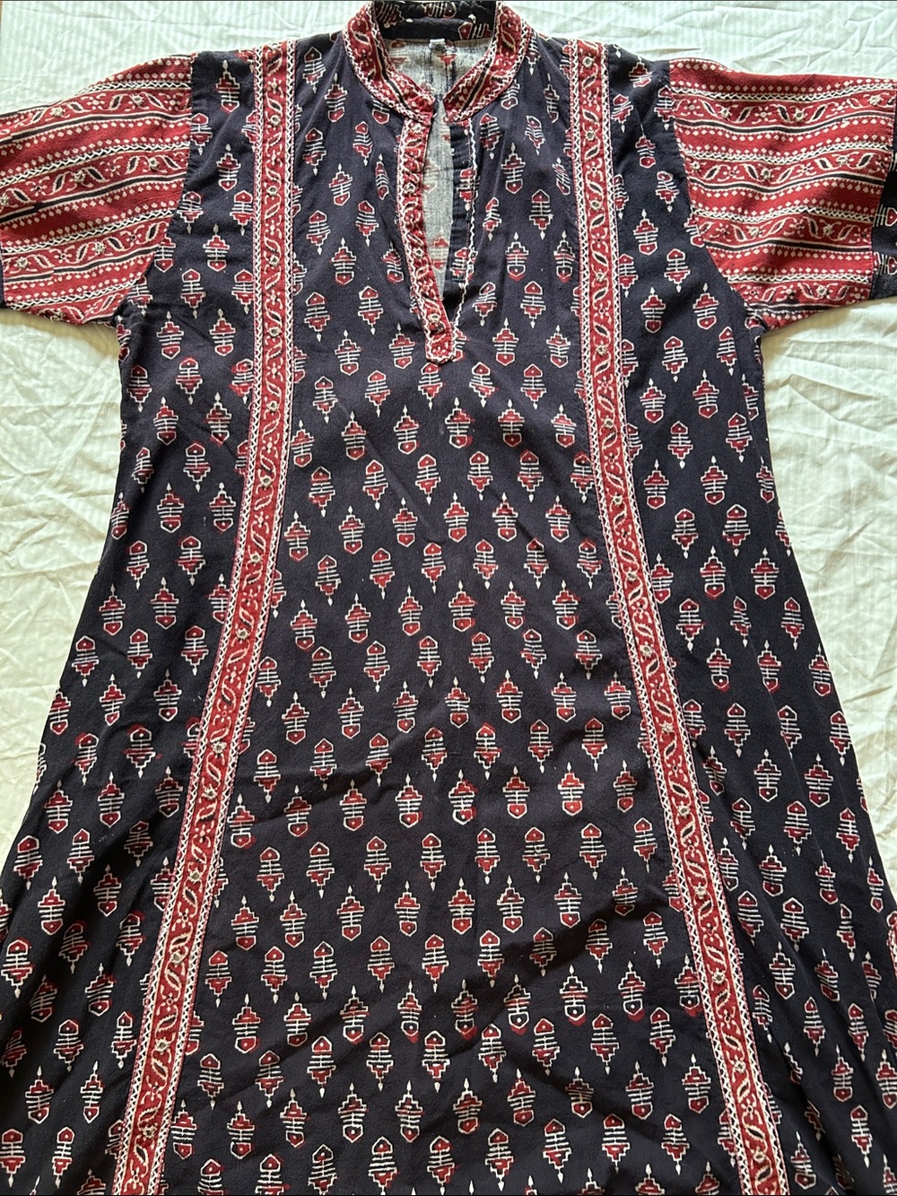 Black & Red Printed Tunic Dress